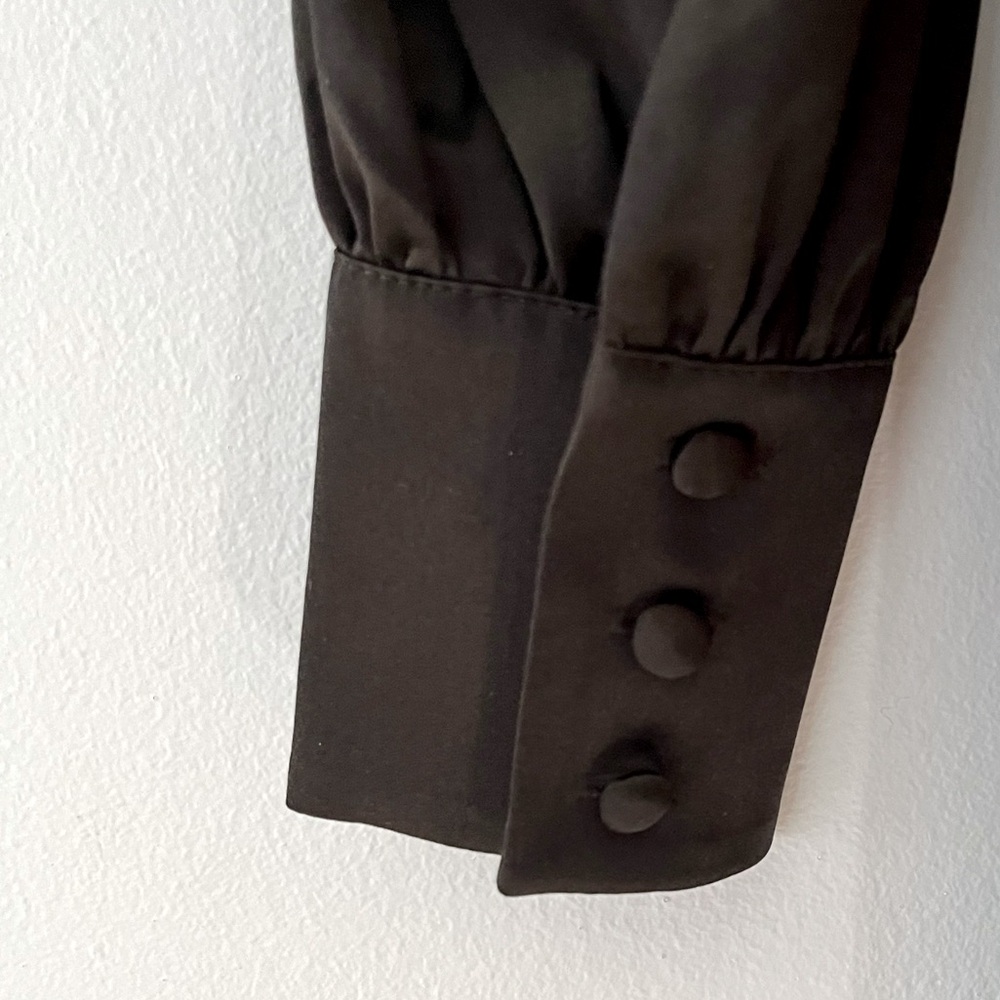 Cinq a Sept Mandy Draped Silk Dress - Black Silk - Picture 9 of 12